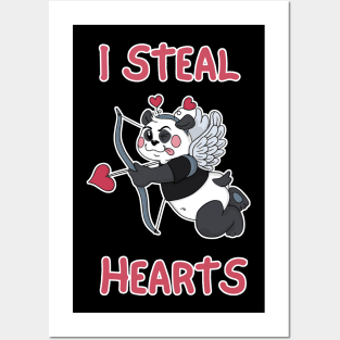 Cute Cupid Panda Valentine's Day Posters and Art